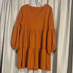 Elegant Rust Orange Women's Dress